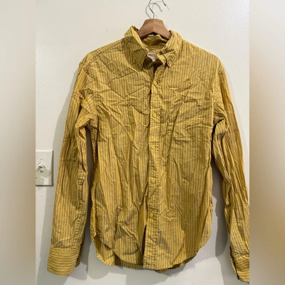 Band Of Outsiders Yellow Pinstripe Button-Down Shirt